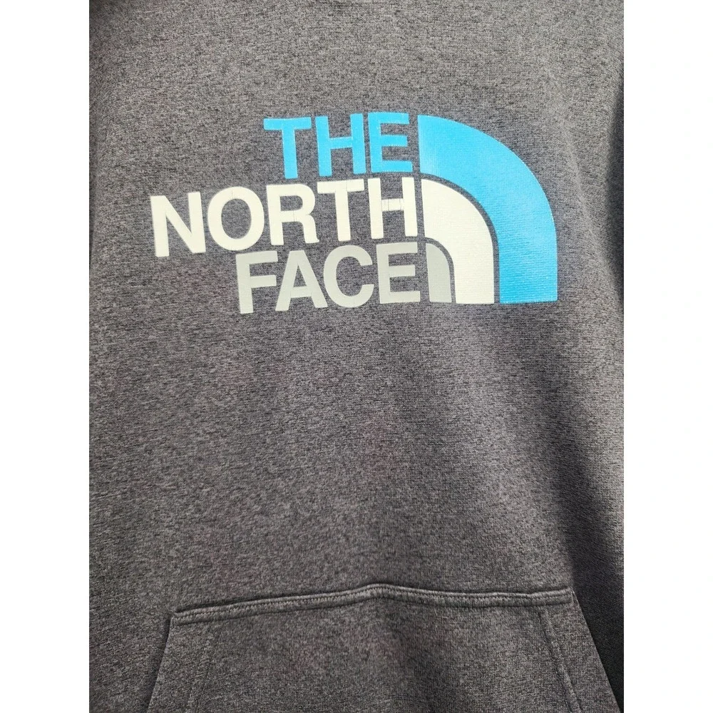 The North Face Mens Hoodie Gray Graphic Logo Pullover Sweatshirt Medium Gorpcore